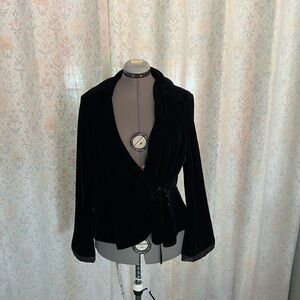 Vintage Ice Black Velvet Blazer Jacket